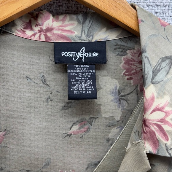 NOS 90s Positive Attitude Sz 12 Floral Fairy Romantic Sheer Midi Dress W/ Wrap - Picture 12 of 15